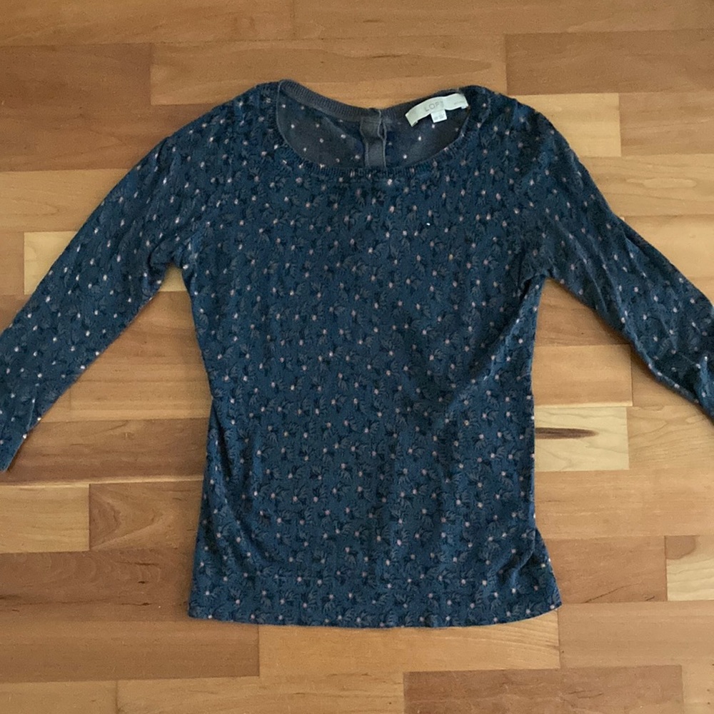 LOFT blue floral sweater